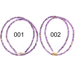 Colier din Ametist Cub Fatetat 2,5x2,5 mm - Accesorii de Argint 925 - Gold Filled - 1 Buc