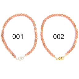 Bratara Rodocrozit Rotunda 3,8x3,8 mm - Diametru 56 mm - Accesorii de Argint 925 - Gold Filled - 1 Buc