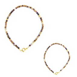 Bratara din Sugilit Rotund Fatetat 2,5x2,5 mm - Diametru 56 mm - Accesorii de Gold Filled - 1 Buc