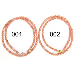 Colier din Rodocrozit Rotund 3,8x3,8 mm - Diamant Herkimer - Accesorii de Argint 925 - Gold Filled - 1 Buc