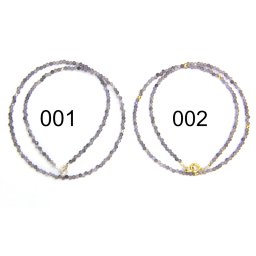 Colier Iolit Rotund Fatetat 2x2 mm - Accesorii de Gold Filled - Argint 925 - 1 Buc