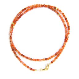 Colier din Agata Sardonix Rotunda Fatetata 2x2 mm - Accesorii de Gold Filled - 1 Buc