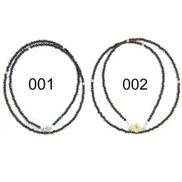 Colier din Turmalina Neagra Rotunda Fatetata 2X2 mm - Accesorii Argint 925 - Gold Filled - 1 Buc