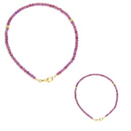 Bratara din Phosphosiderit Rotund Fatetat 2x2 mm - Diametru 55 mm - Gold Filled - 1 Buc