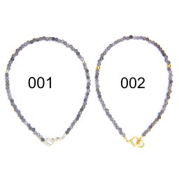 Bratara Iolit Rotund Fatetat 2x2 mm - Diametru 54 mm - Accesorii de Gold Filled - Argint 925 - 1 Buc