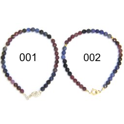 Bratara Safir Mixt Rotund 4x4 mm - Diametru 56 mm - Accesorii Gold Filled - Argint 925 - 1 Buc