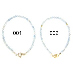 Bratara Acvamarin Rotund Fatetat 4x4 mm - Diametru 56 mm - Accesorii Argint 925 - GF - 1 Buc