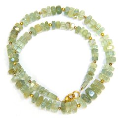 Colier din Acvamarin Disc Fatetat - 3-5 x 4-10 mm - Accesorii de Goled Filled