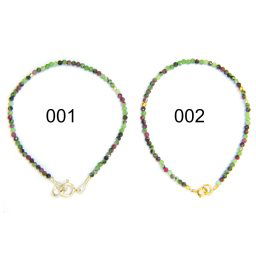 Bratara Rubin cu Zoisit Rotund Fatetat 3x3 mm - Diametru 56 mm - Accesorii de Argint 925 - Gold Filled - 1 Buc