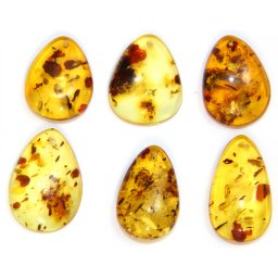 Cabochon / Pandantiv cu Gaura Ambra Picatura - 25-30x18-22x8-12 mm - 1 Buc