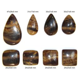 Cabochon din Aragonit Natural cu Gaura - Picatura - Patrat - 24-47x17-28x5-6 mm - 1 Buc