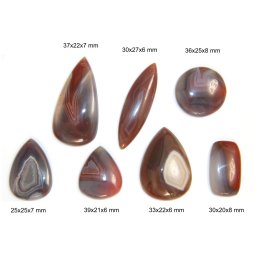 Cabochon cu Gaura Agata de Botswana - Picatura - Oval - Rotund - Dreptunghi - 31-57x17-32x5-9 mm - 1 Buc