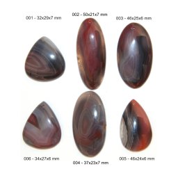Cabochon cu Gaura Agata de Botswana - Picatura - Oval - 32-50x21-29x6-7 mm - 1 Buc