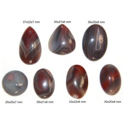 Cabochon cu Gaura Agata de Botswana - Picatura - Oval - Rotund - 25-37x20-27x6-8 mm - 1 Buc
