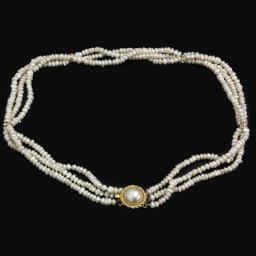 Colier din Perle de Cultura Alba Bob de Orez 2-3 x 4-5 mm