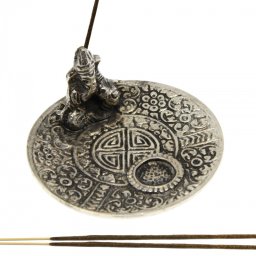 Suport Betisoare Parfumate Disc si Conuri cu Ganesha din Metal 6,5x6,5 cm