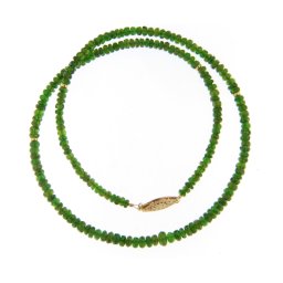 Colier Diopsid Natural Disc Fatetat 1,3-3 x 2-4 mm - Accesorii Gold Filled