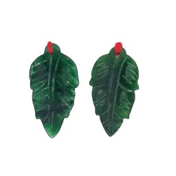 Pandantiv Jad Sculptat - 32 x 17 x 2 mm - 1 Pereche