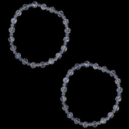 Bratara din Cuart Alb Rotund Fatetat 6 mm Acvamarin Rotund 3 mm - Diametru 52 mm - 1 Buc