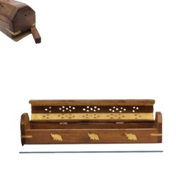 Suport Pentru Bete Barfumate din Lemn - Elefant - Conuri si Frunza - 30x5x5 cm - 1 Buc