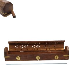 Suport Pentru Bete Barfumate din Lemn - OM- Conuri si Frunza - 30x5x5 cm - 1 Buc