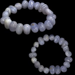 Bratara Calcedonie Albastra Naturala - Diametru 54 mm - Neregulata 9-10 x 13-15 mm - 1 Buc