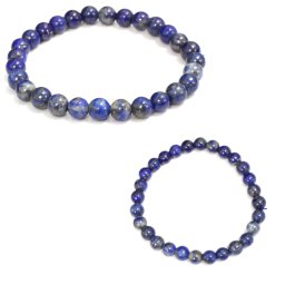 Bratara din Lapis Lazuli Degrade Natural - Diametru 52-54 mm - Rotunda 7-8 x 7-8 mm - 1 Buc