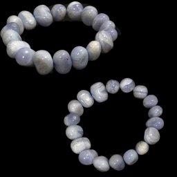 Bratara Calcedonie Albastra Naturala - Diametru 52 mm - Neregulata 9-12 x 13-15 mm - 1 Buc