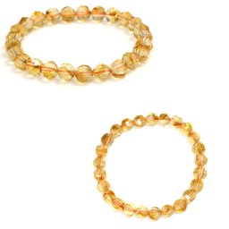 Bratara din Citrin Natural - Diametru 54 mm - Rotunda Fatetata 7-7,9 mm - 1 Buc-AAA