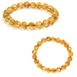 Bratara din Citrin Natural - Diametru 54 mm - Rotunda Fatetata 8,5-9,5 mm - 1 Buc-AAA