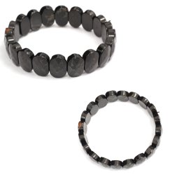 Bratara din Turmalina Neagra Naturala Diametru 58 mm - Ovala Fatetata - 10x14 mm - 1 Buc