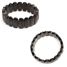 Bratara din Turmalina Neagra Naturala Diametru 58 mm - Ovala Fatetata - 10x20 mm - 1 Buc