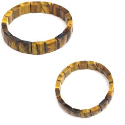 Bratara din Ochi de Tigru Natural - Diametru 58 mm - Patrata Fatetata 11x11 mm - 1 Buc