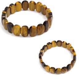 Bratara din Ochi de Tigru Natural - Diametru 56 mm - Ovala Fatetata 10x14 mm - 1 Buc