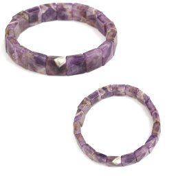 Bratara din Ametist Chevron Natural - Diametru 56 mm - Patrata Fatetata 11x11 mm - 1 Buc