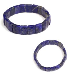 Bratara din Lapis Lazuli Natural - Diametru 58 mm - Dreptunghi Fatetat - 10x12 mm