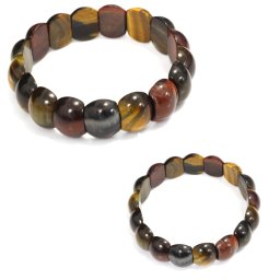 Bratara din Ochi de Tigru Mixt Natural - Diametru 68 mm - Dreptunghi 11-12 x 15-16 mm - 1 Buc
