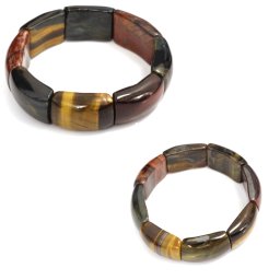 Bratara din Ochi de Tigru Mixt Natural - Diametru 60 mm - Dreptunghi 26-27 x 17-18 mm - 1 Buc