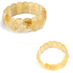 Bratara din Citrin Natural - Diametru 60 mm - Dreptunghi Fatetat 12x25 mm - 1 Buc