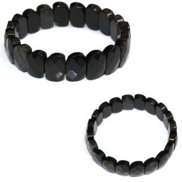 Bratara din Obsidian Curcubeu Natural - Diametru 58 mm - Ovala Fatetata 10x15 mm - 1 Buc
