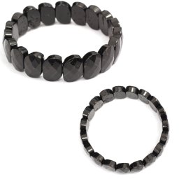 Bratara din Turmalina Neagra Naturala Diametru 58 mm - Ovala Fatetata - 11x15 mm - 1 Buc