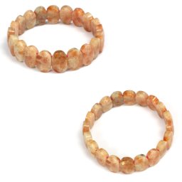 Bratara Piatra Soarelui Naturala - Diametru 60 mm - Ovala Fatetata - 10x14 mm - 1 Buc