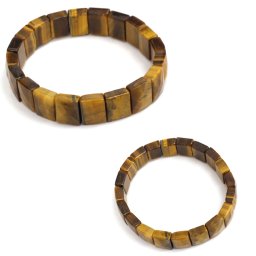 Bratara din Ochi de Tigru Natural - Diametru 54 mm - Dreptunghi Fatetat 9x12 mm - 1 Buc
