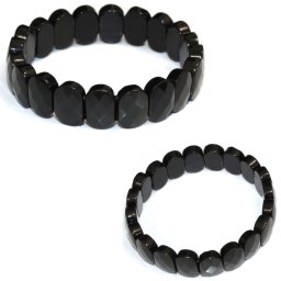 Bratara din Obsidian Curcubeu Natural - Diametru 58 mm - Ovala Fatetata 10x14 mm - 1 Buc