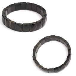 Bratara din Turmalina Neagra Naturala Diametru 56 mm - Derptunghi Fatetat - 10x12 mm - 1 Buc