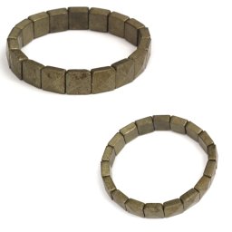 Bratara din Pirita Naturala - Diametru 56 mm - Patrata Fatetata - 11x11 mm - 1 Buc