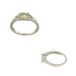 Inele din Argint 925 - Turmalina verde Picatura - 5x21x23 mm - Diametru 56 mm