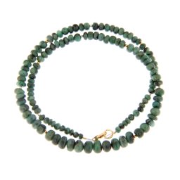 Colier Smarald Natural Disc 2-5 x 4-8 mm - Accesorii Gold Filled - Argint 925