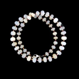 Colier din Calcedonie Disc Fatetat 4-6 x 6-9 mm - Rubin - Accesorii Argint 925 - GF