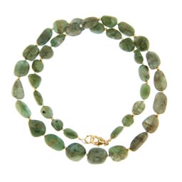 Colier Smarald Natural Neregulat 5-15 x 4-12 mm - Accesorii Gold Filled - Argint 925
